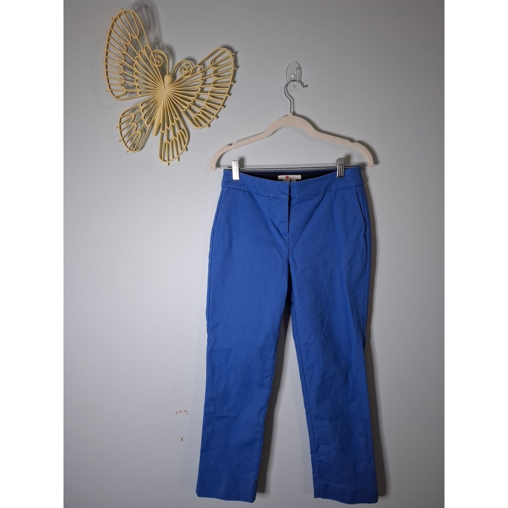 Boden Richmond Blue 7/8 Crop Pants Womens 2P Petite Straight Leg Trousers